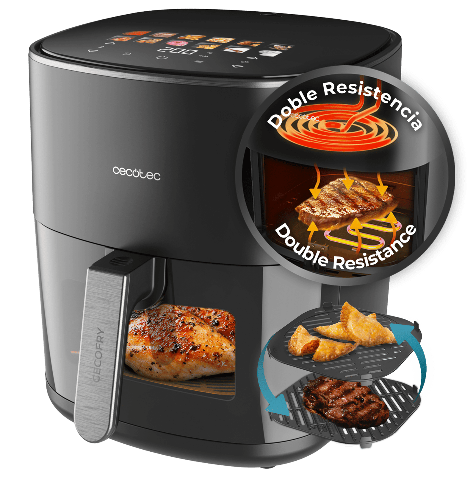 Cecofry Duoheat 6500 Heißluftfriteuse Grill 3in1